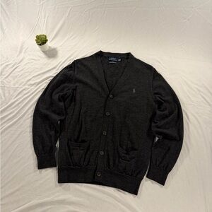 Polo Ralph Lauren Men’s Slim Fit Washable Wool V-Neck Cardigan Navy Size L